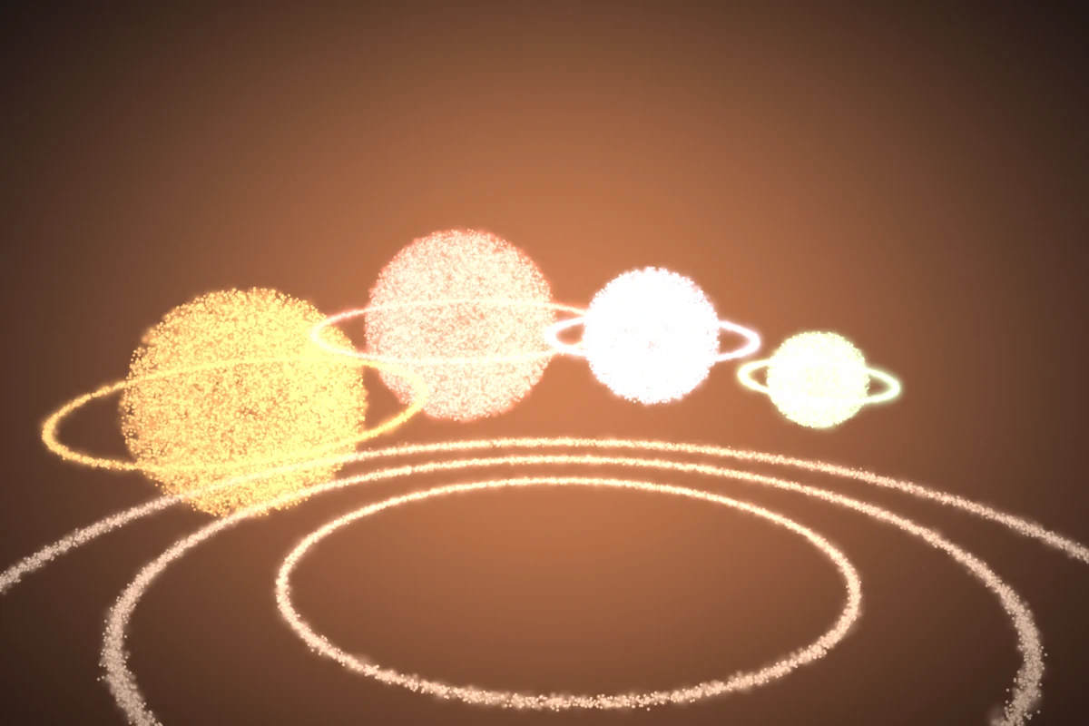 Art direction: four orbs of different sizes